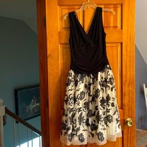 Black and ivory floral dress
